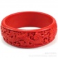 民族风特色饰品批发 中国风红漆雕手镯 民族手工艺品
